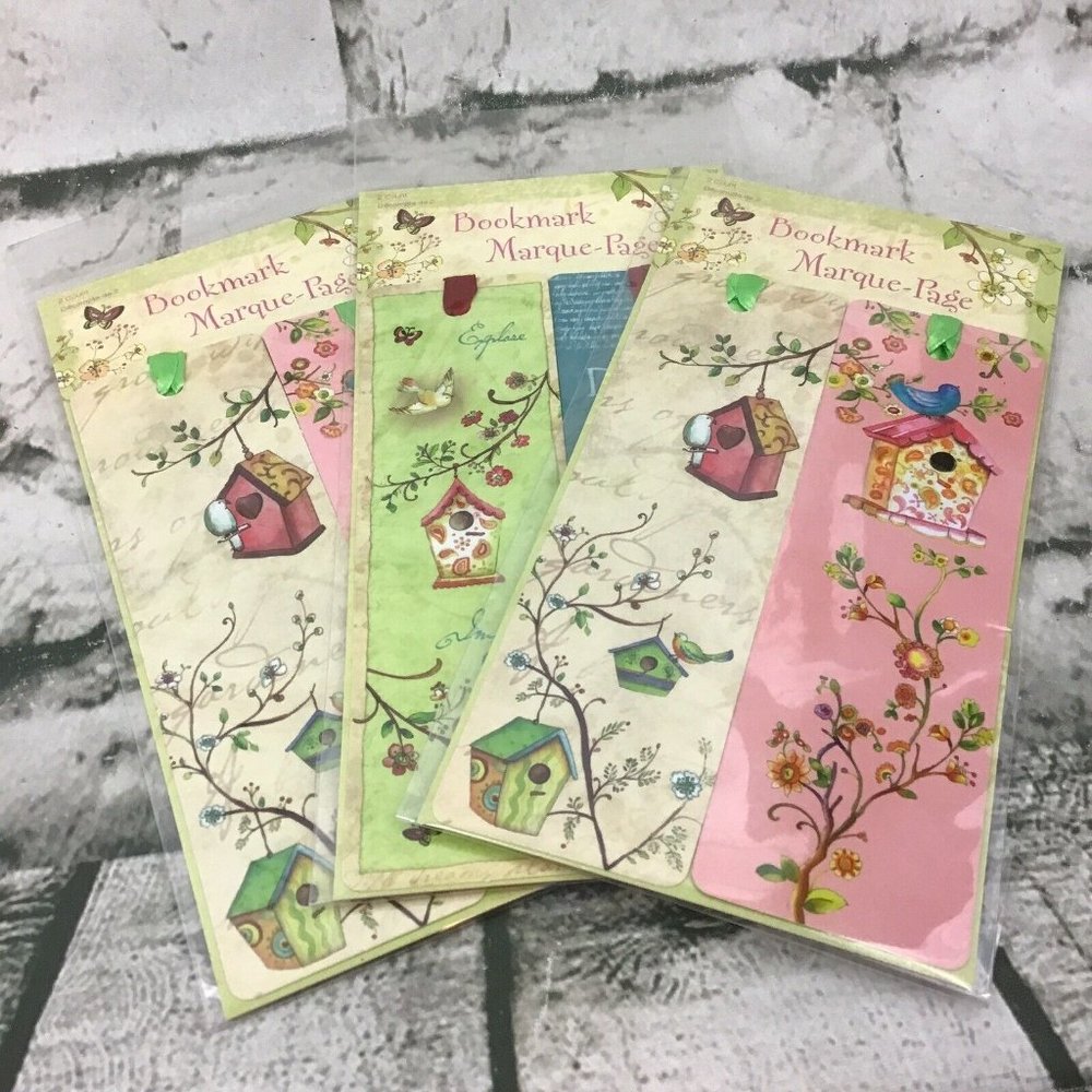 Sue Zipkin Birdhouse Themed Bookmarks Lot Of 3 Packs Of 2‎ Studio 18 NEW